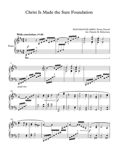Christ is Made the Sure Foundation - Piano Solo (WESTMINSTER ABBEY) (arr. Pamela M. Robertson)
