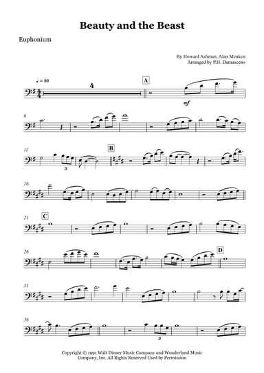 Beauty And The Beast (arr. P.H. Damasceno)