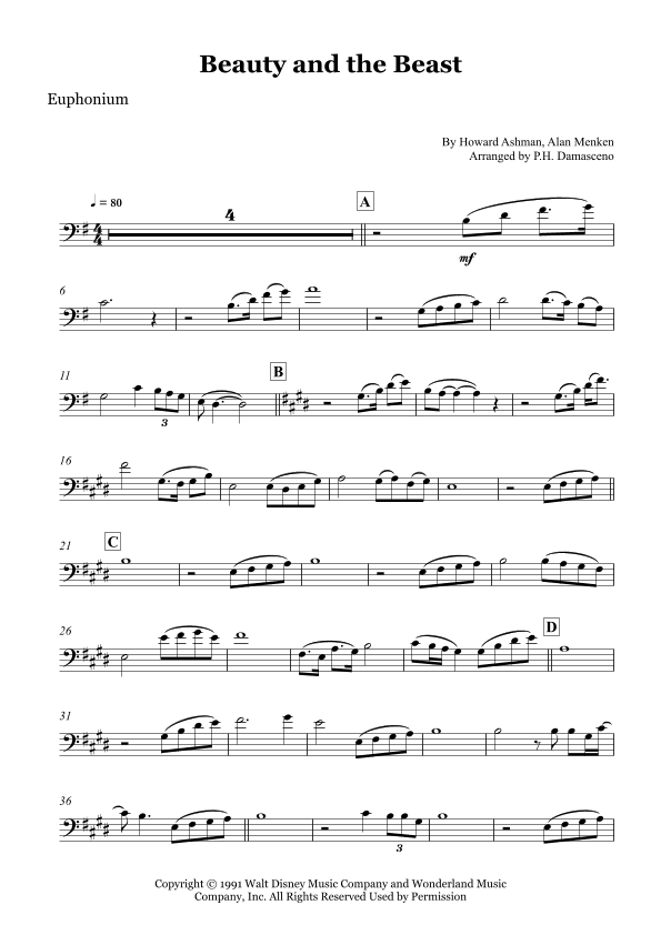 Beauty And The Beast (arr. P.H. Damasceno)