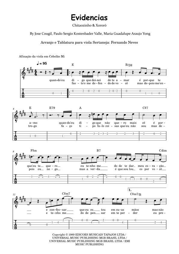 Evidencias (arr. Fernando Neves)