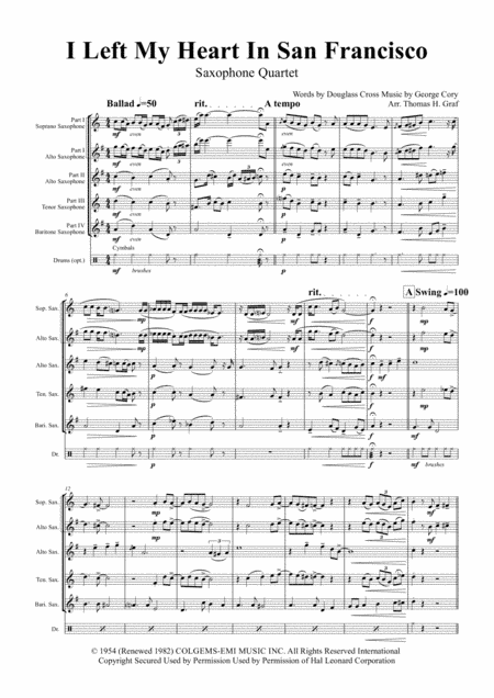 I Left My Heart In San Francisco (arr. Thomas H. Graf)