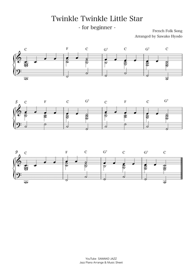 Twinkle twinkle little star(jazz piano for beginner) (arr. Sawako Hyodo)