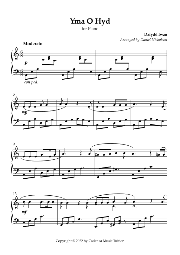 Yma O Hyd (arr. Dan Nicholson)