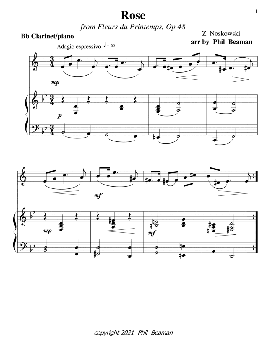 Rose-Noskowski-Clarinet-Piano (arr. Phil Beaman)