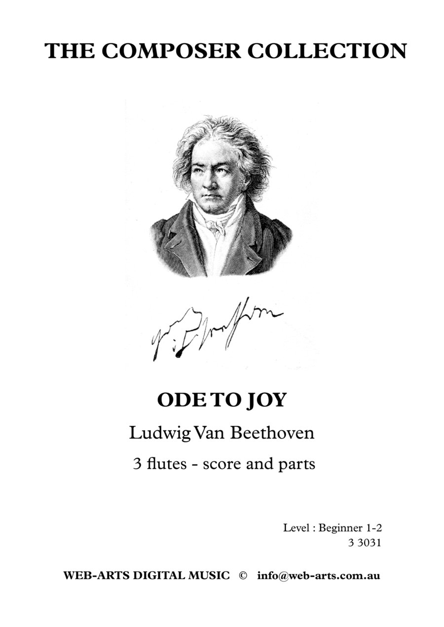ODE TO JOY from 9th Symphony Easy arrangement for 3 flutes (3 3031) - BEETHOVEN + (arr. WEB-ARTS Digital Music)