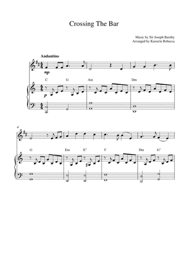 Crossing the Bar (for tenor sax and piano) (arr. Kaiserin Rebecca)