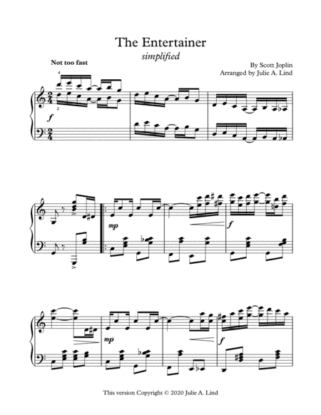 The Entertainer - simplified (arr. Julie A. Lind)