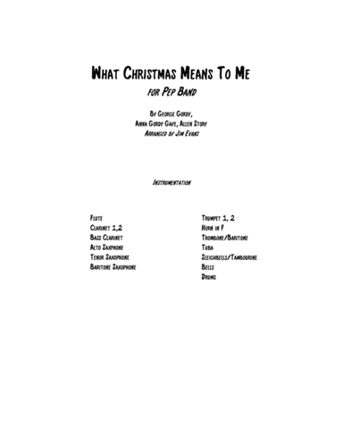 What Christmas Means To Me (arr. Jim Evans)