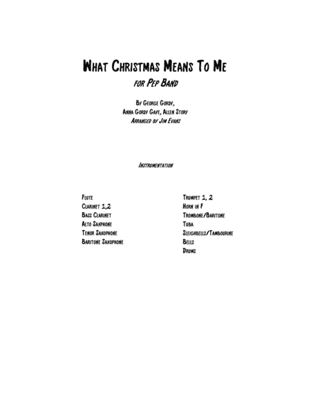 What Christmas Means To Me (arr. Jim Evans)