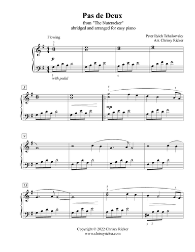 Pas de Deux (from "The Nutcracker") - easy piano (arr. Chrissy Ricker)