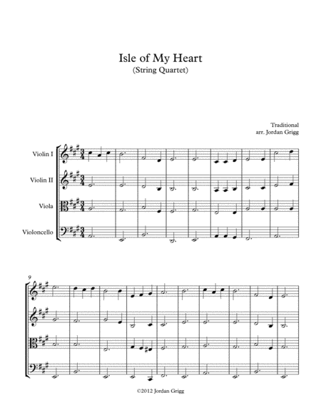 Isle of My Heart (String Quartet) (arr. Jordan Grigg)
