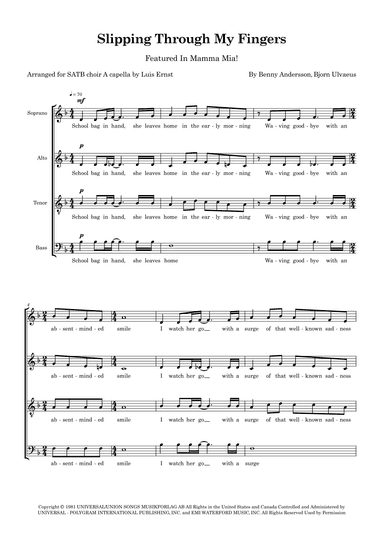Slipping Through My Fingers (arr. Luis Ernst)
