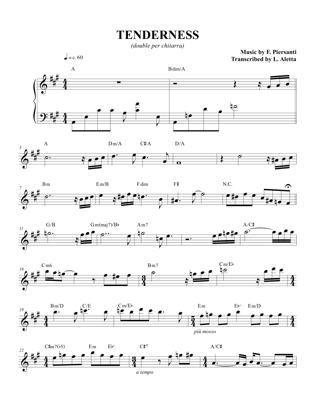 Tenderness (arr. Luca Aletta)