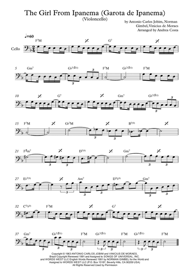 The Girl From Ipanema (garôta De Ipanema) (arr. Andrea Costa)
