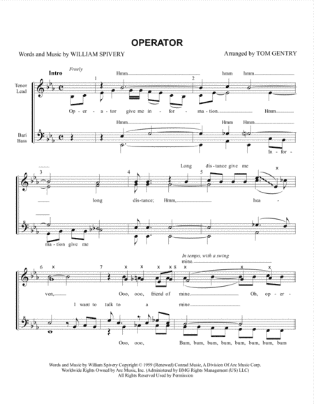 Operator (arr. Tom Gentry)