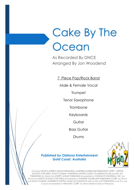 Cake By The Ocean (arr. Jon Woodend)