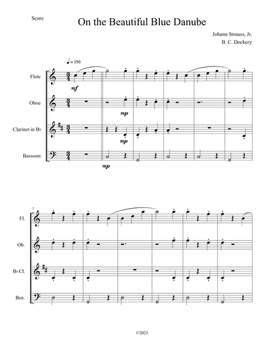 The Blue Danube (Woodwind Quartet) (arr. B. C. Dockery)