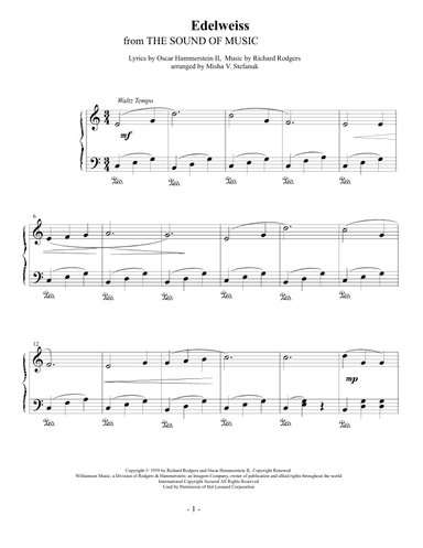 Edelweiss (arr. Misha Stefanuk)