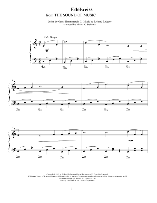 Edelweiss (arr. Misha Stefanuk)
