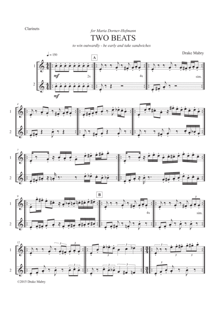 TWO BEATS (2 clarinets)