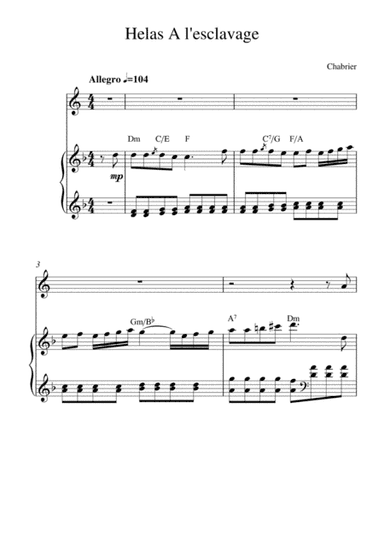 Helas! A l'esclavage (from Le roi malgré lui) (horn solo and piano accompaniment) (arr. Kaiserin Rebecca)