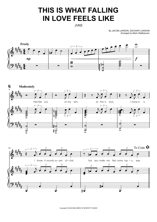 This Is What Falling In Love Feels Like (arr. Mario Stallbaumer)