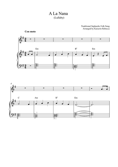 A La Nana (Lullaby) (arr. Kaiserin Rebecca)