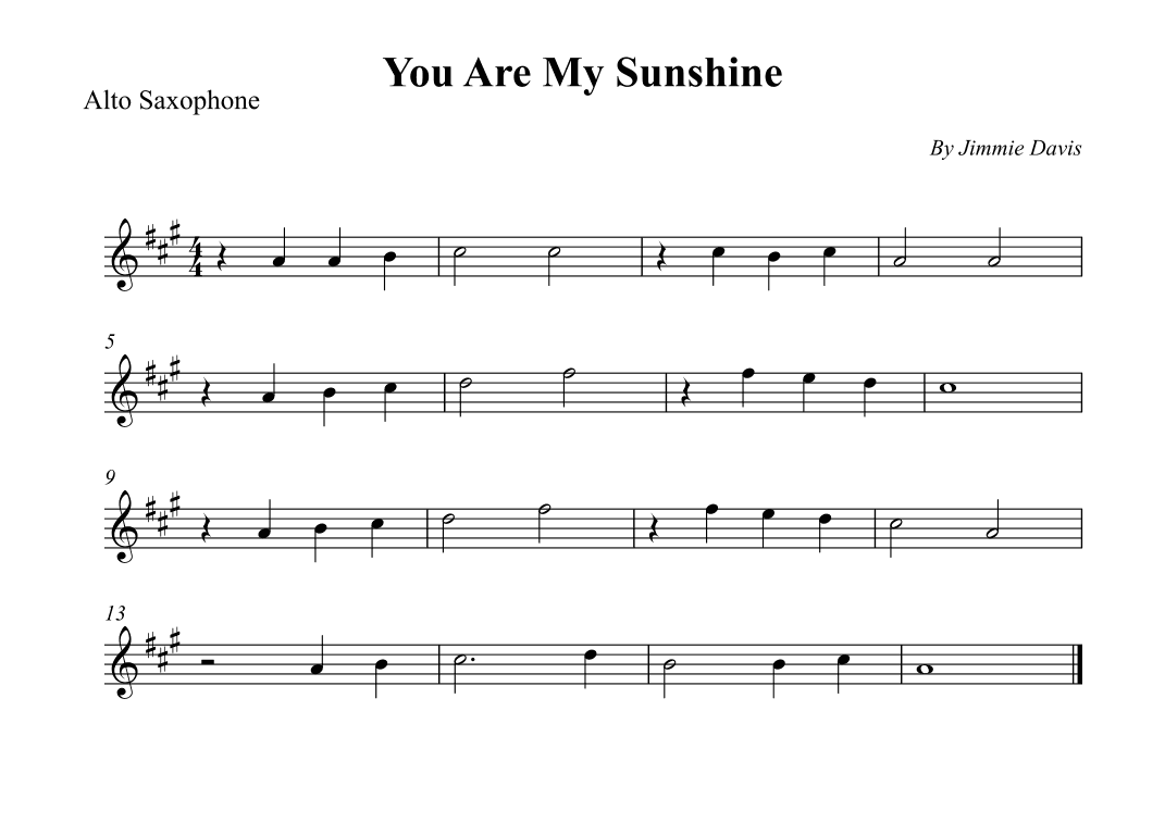 You Are My Sunshine (arr. Wesley S. SIlva)