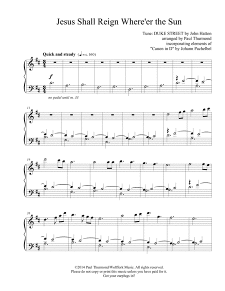 Jesus Shall Reign Where'er the Sun (arr. Paul Thurmond)