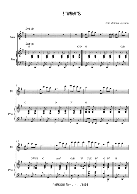 Jingle Bells - Flute and piano chords (arr. Vinícius Louzada)