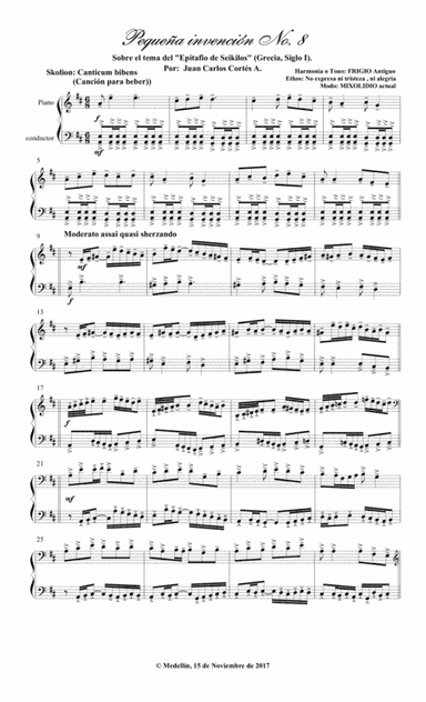 Pequeña invención No 8 Basada sobre el tema de "El Epitafio de Seikilos"