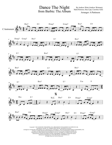 Dance The Night (arr. Andrew Pattinson)