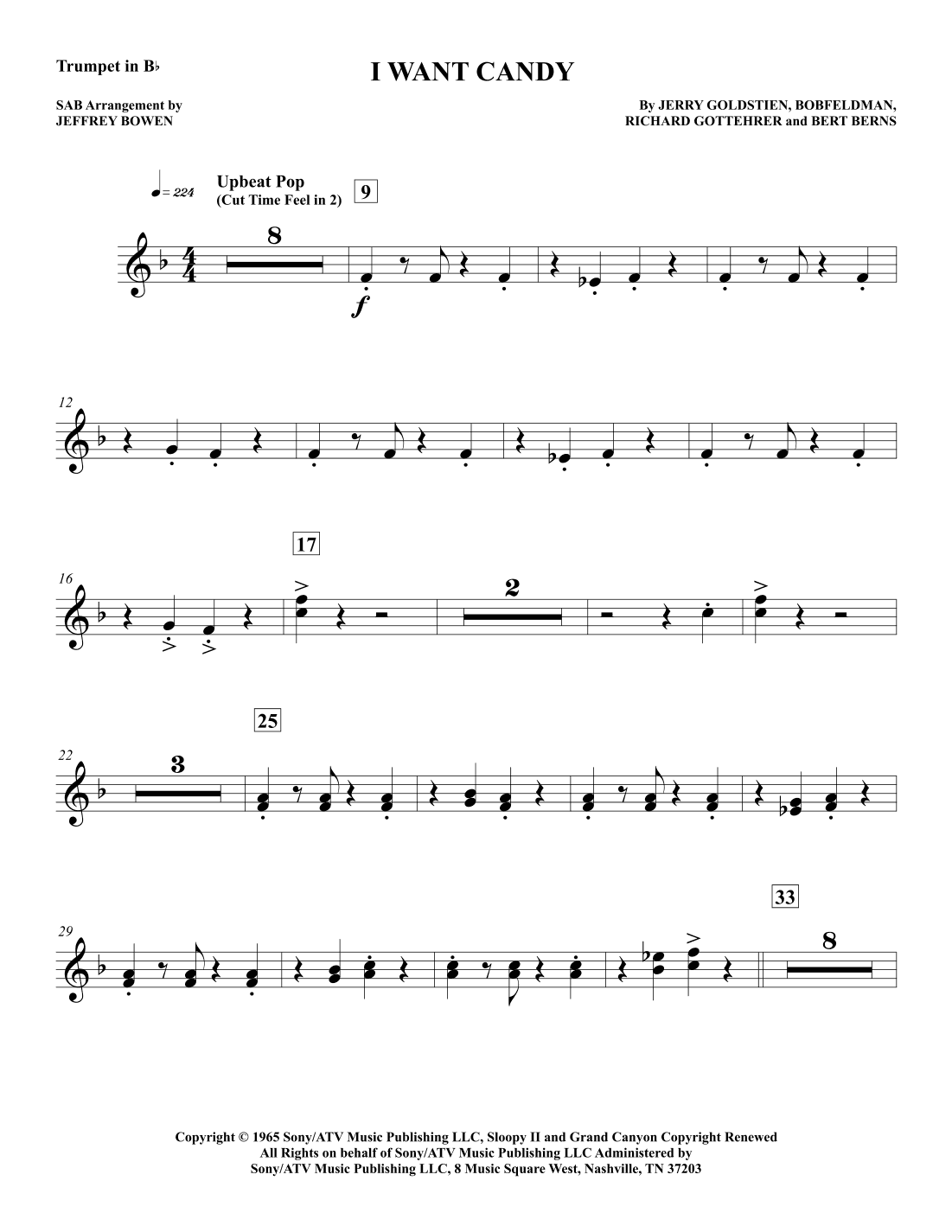 I Want Candy (arr. Jeffrey Bowen)