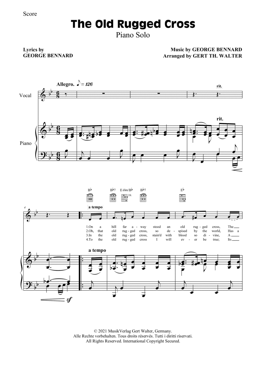 The Old Rugged Cross (arr. Gert Th. Walter)