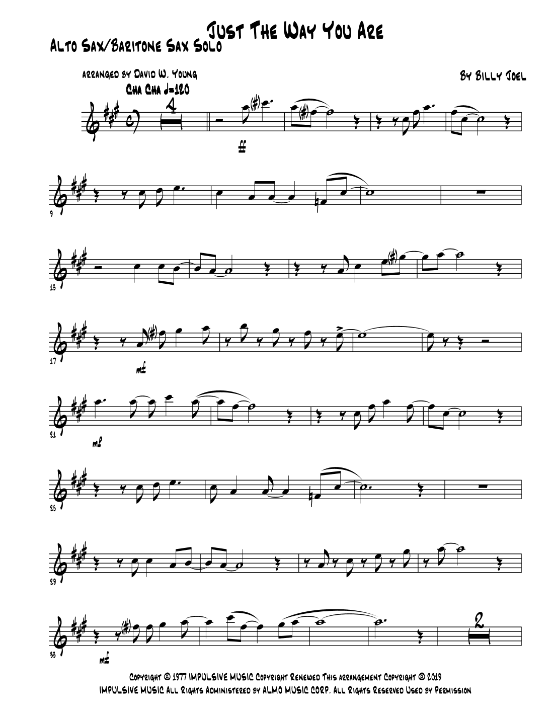 Just The Way You Are (arr. David W. Young)