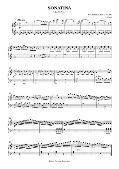 Kuhlau - Sonatina Op. 20 No 1 (arr. Christian Bennedsen)