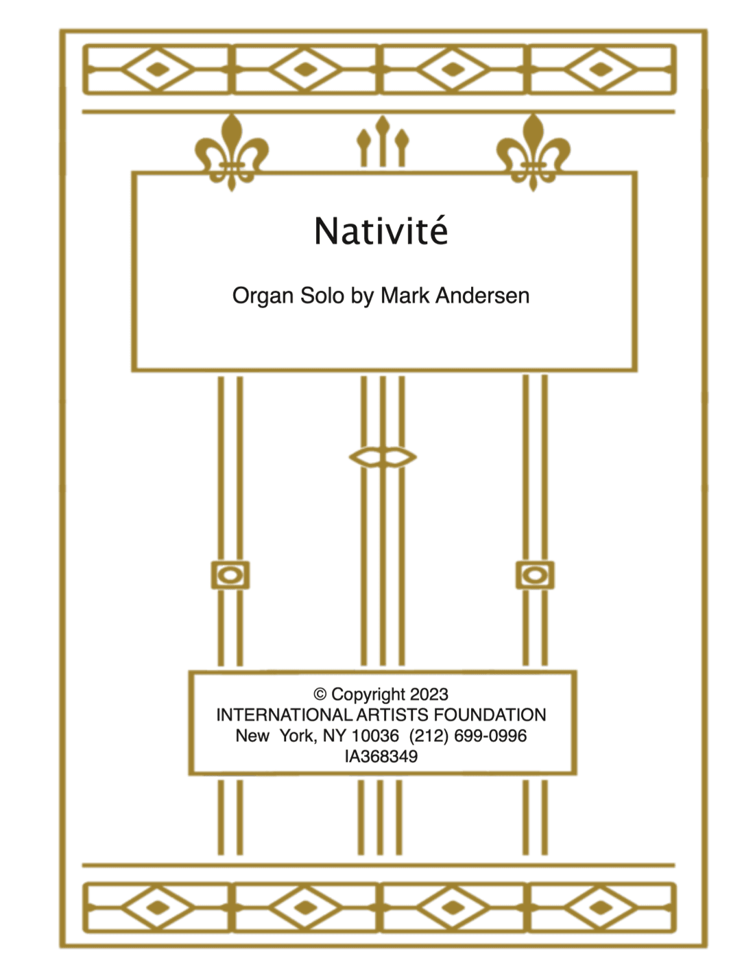 Nativité for organ by Mark Andersen