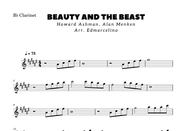 Beauty And The Beast (arr. Edmarcelino)