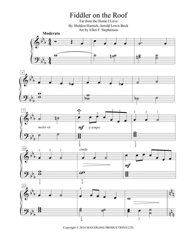 Fiddler On The Roof (arr. Ellen Foncannon Stephenson)