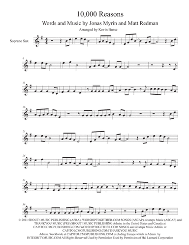 10,000 Reasons (Bless The Lord) (arr. Kevin Busse)