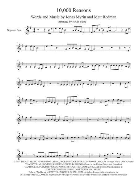 10,000 Reasons (Bless The Lord) (arr. Kevin Busse)