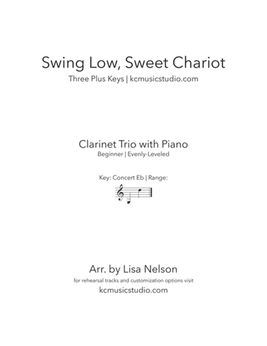 Swing Low, Sweet Chariot - Clarinet Trio with Piano Accompaniment (arr. Lisa Nelson)