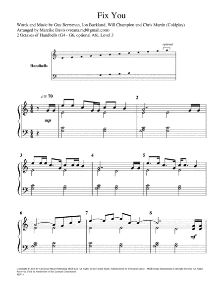 Fix You (arr. Mareike Davis)