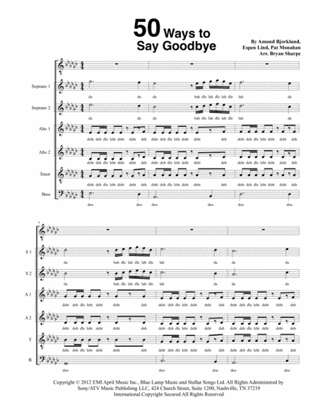 50 Ways To Say Goodbye (arr. Bryan Sharpe)