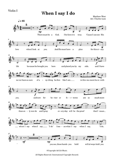 When I Say I Do (arr. Charles Lam)