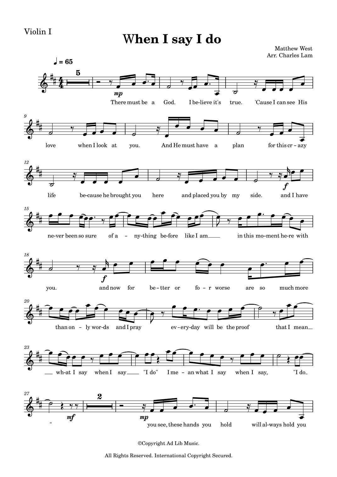 When I Say I Do (arr. Charles Lam)