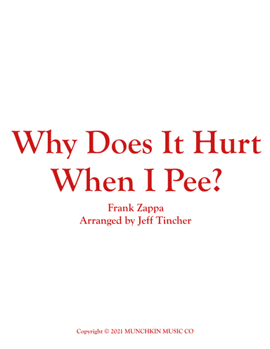 Why Does It Hurt When I Pee (arr. Jeff Tincher)