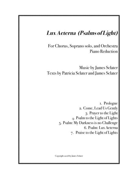 Lux Aeterna for SATB chorus, Soprano solo and Orchestra
