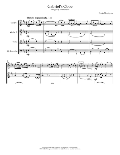 Gabriel's Oboe (arr. Sherry Lewis)