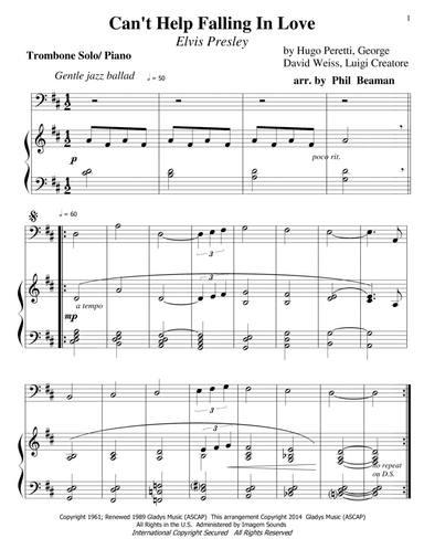 Can't Help Falling In Love (arr. Phil Beaman)